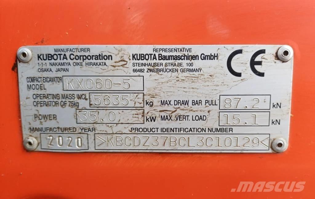 Kubota KX 060-5 Minigrävare < 7t