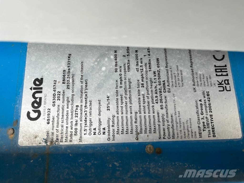 Genie GS 1932E-Drive Saxliftar
