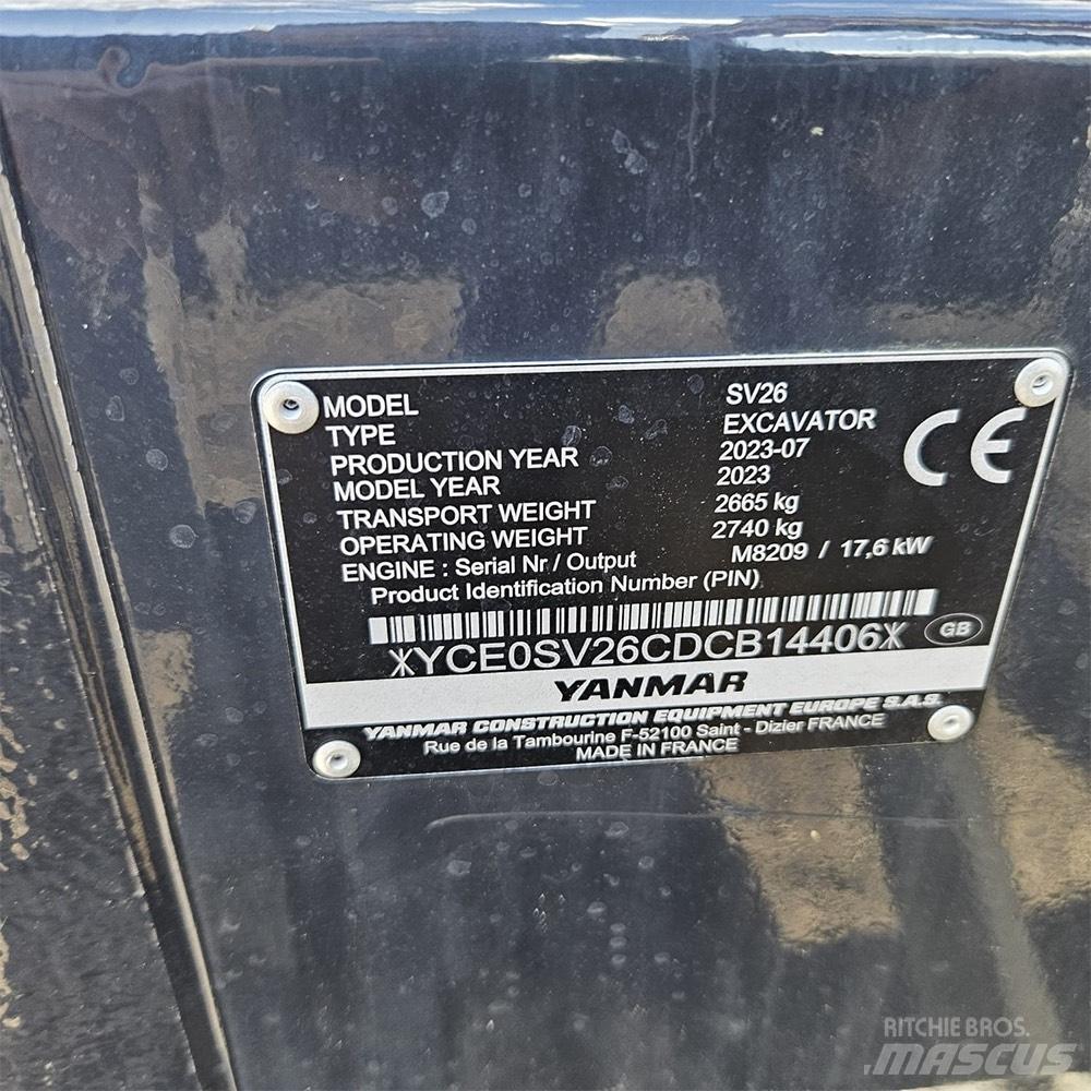 Yanmar SV 26 Minigrävare < 7t