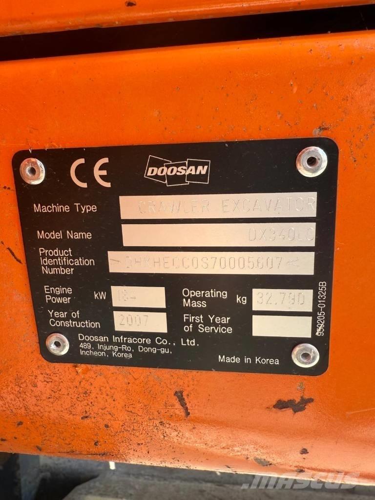Doosan DX 340 LC Bandgrävare