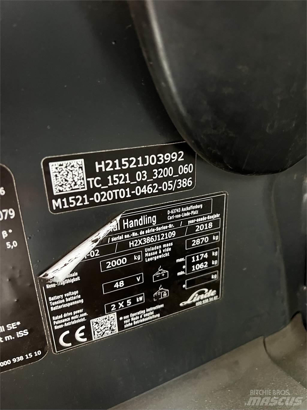 Linde E20PH Elmotviktstruckar