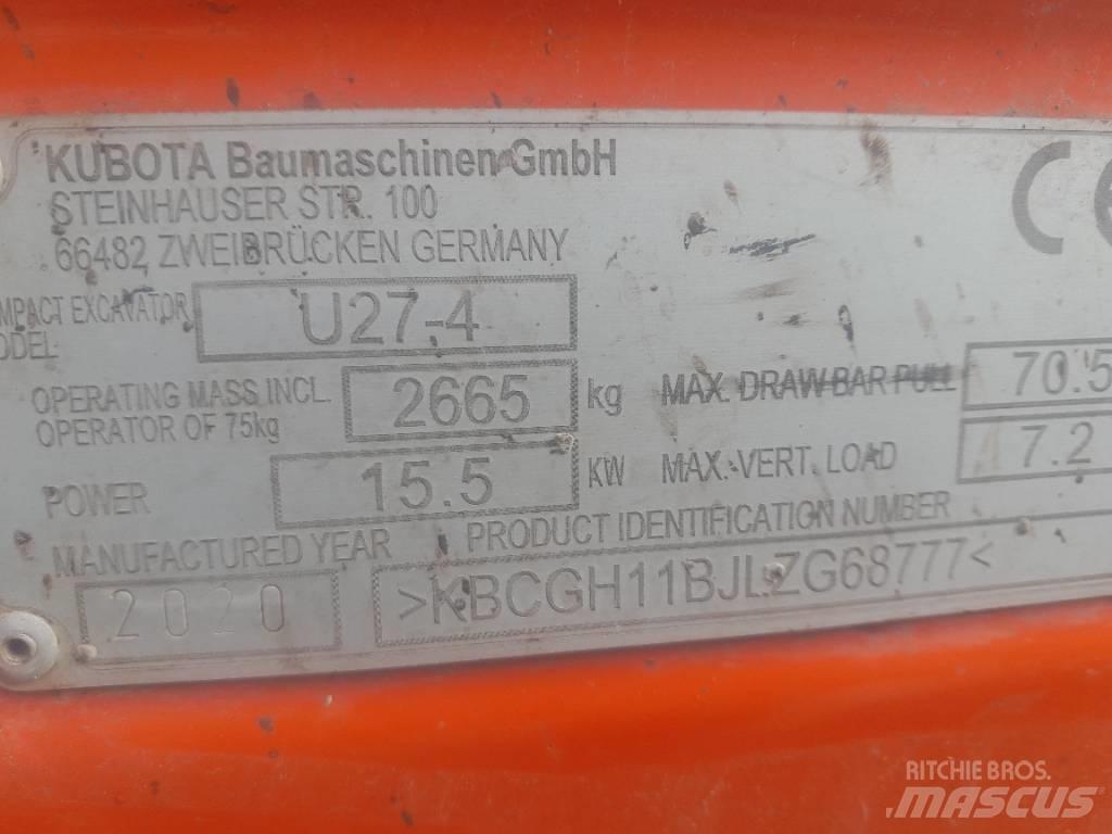 Kubota U 27-4 Minigrävare < 7t
