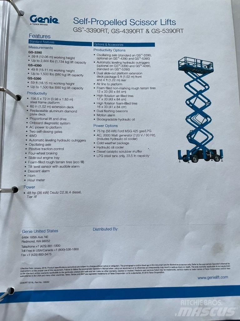 Genie GS 5390 RT Saxliftar