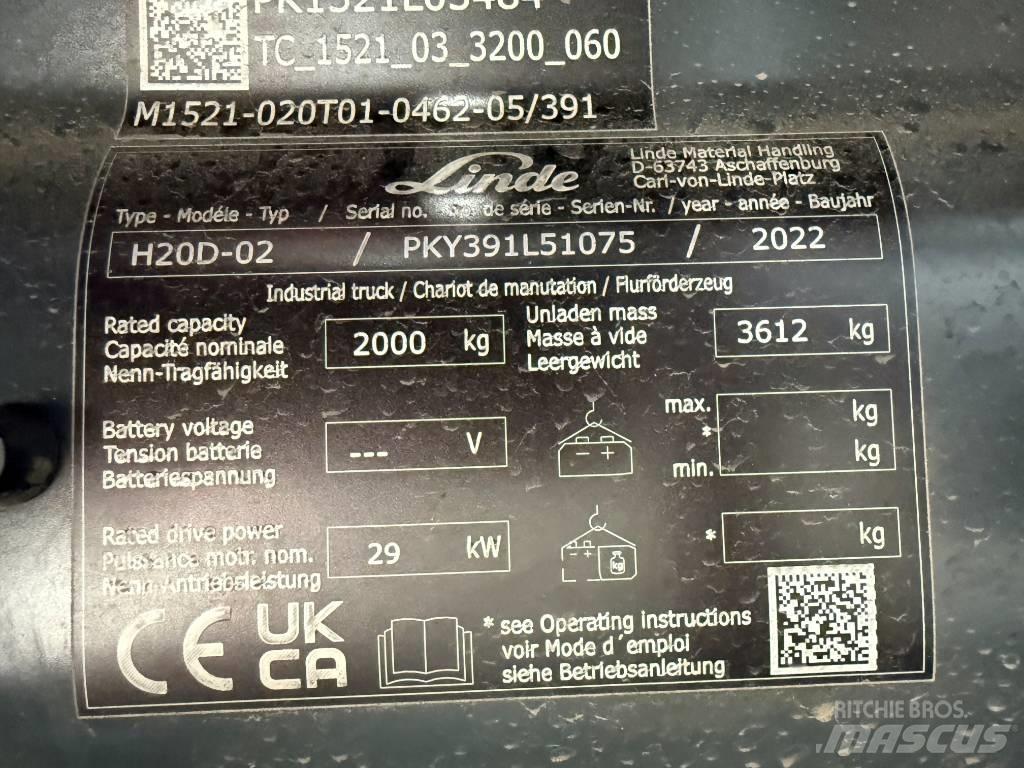 Linde H20D/391-02 Dieselmotviktstruckar