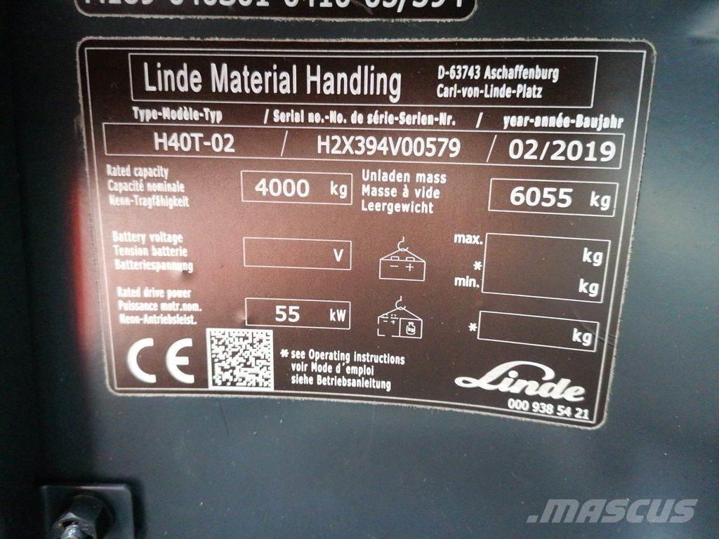 Linde H40T-02 Gasolmotviktstruckar