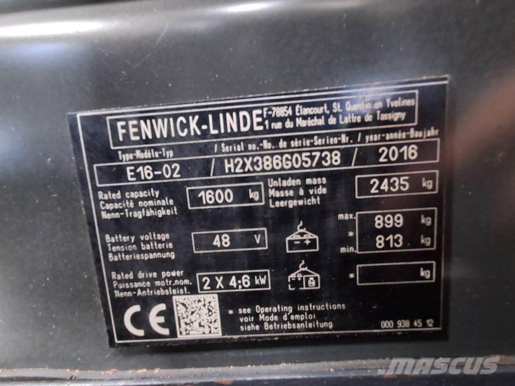Linde E16-02 Elmotviktstruckar