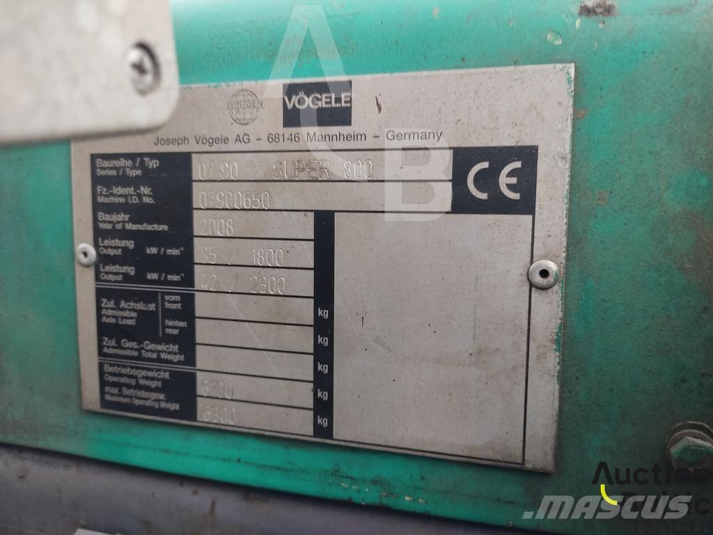 Vögele Super 800 Asfaltsläggningsmaskiner