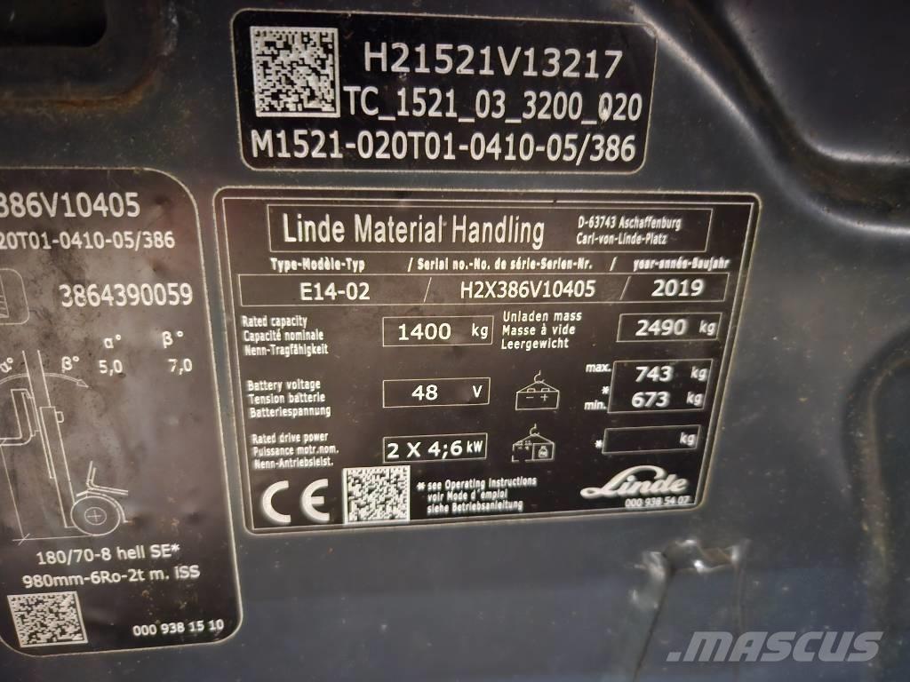 Linde E14 Elmotviktstruckar