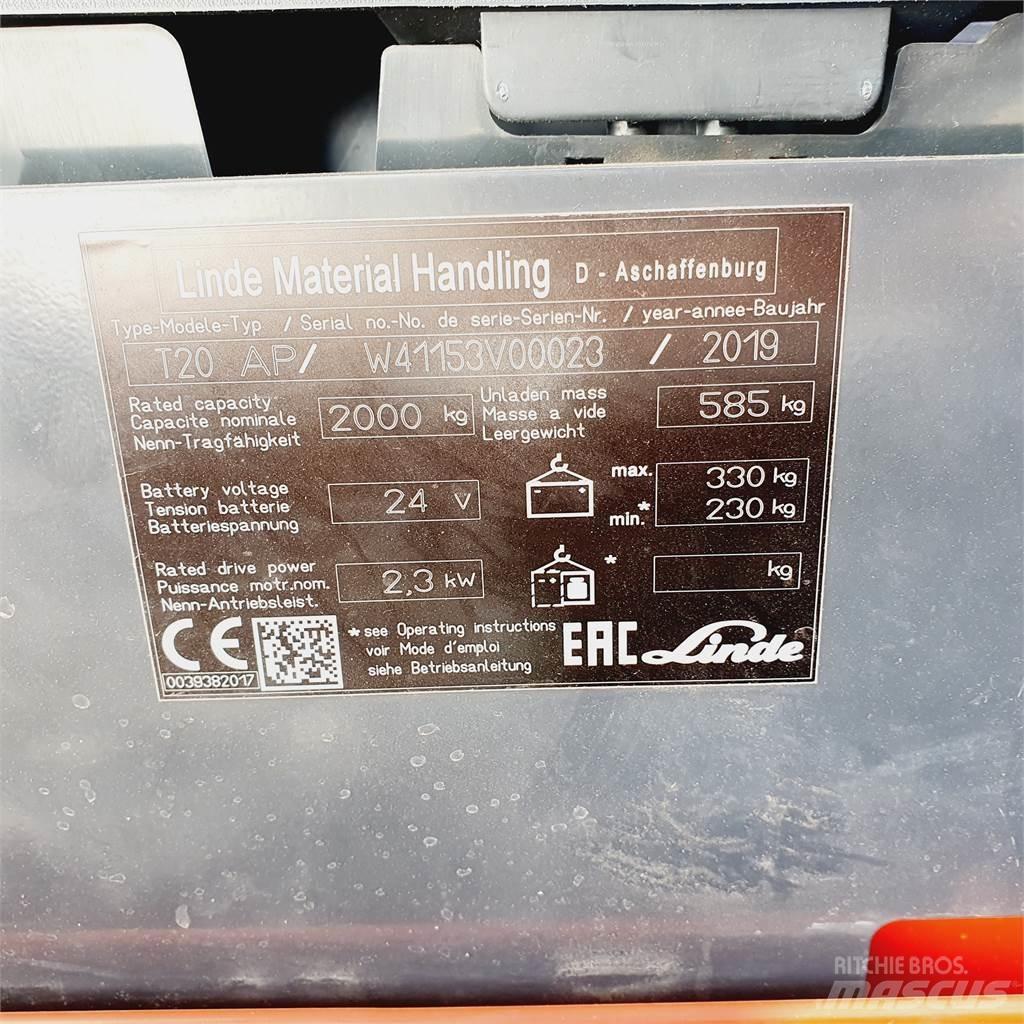 Linde T20AP Narrow Låglyftare utan plattform
