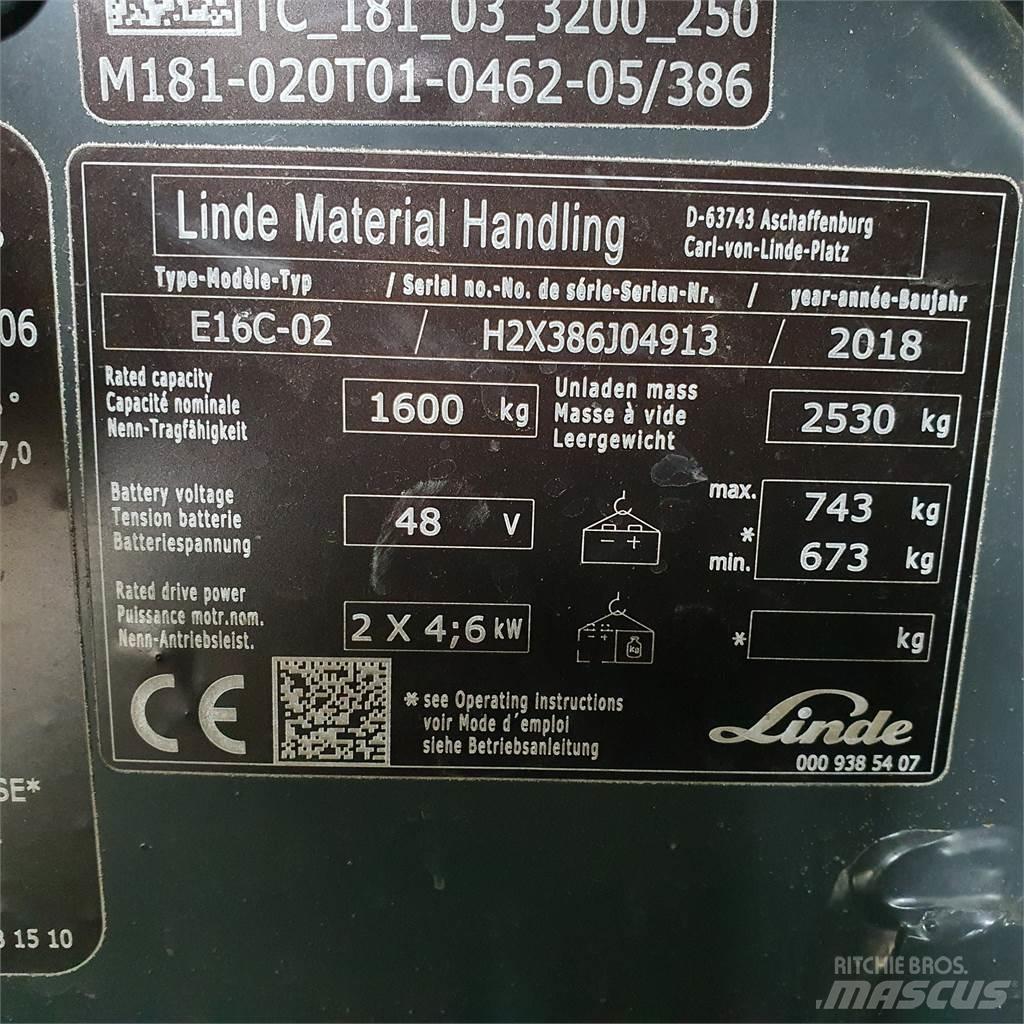 Linde E16C Elmotviktstruckar