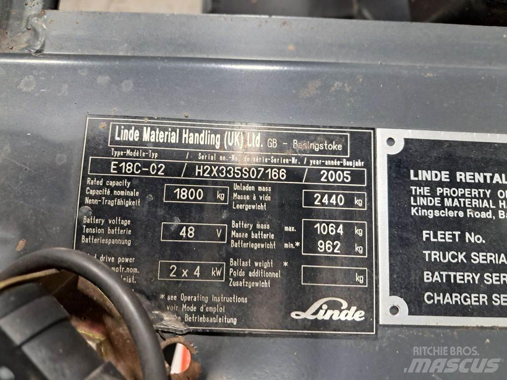 Linde E18C-02 Elmotviktstruckar