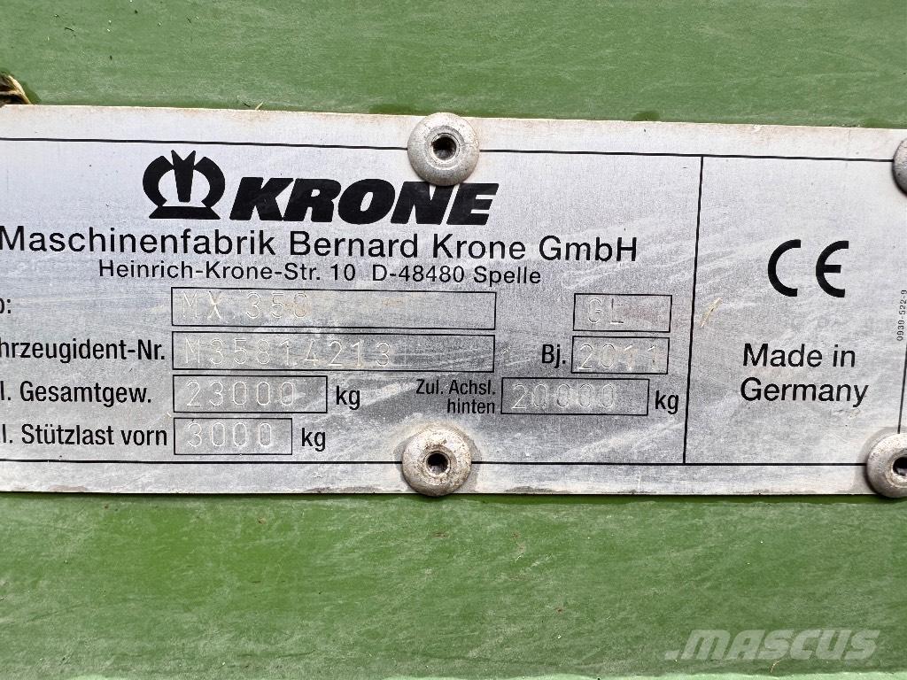 Krone MX 350 GL Hackvagn / Självlastarvagn
