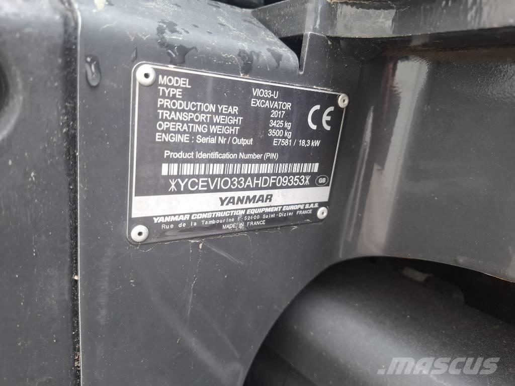 Yanmar Vio 33 U Minigrävare < 7t
