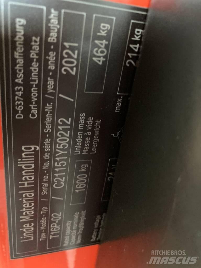 Linde T16P/1151-02 Låglyftare med plattform