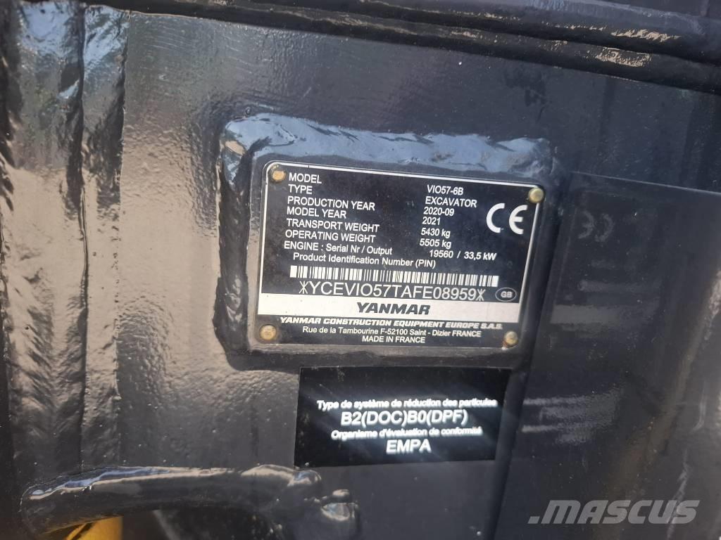 Yanmar vio 57-6B Minigrävare < 7t