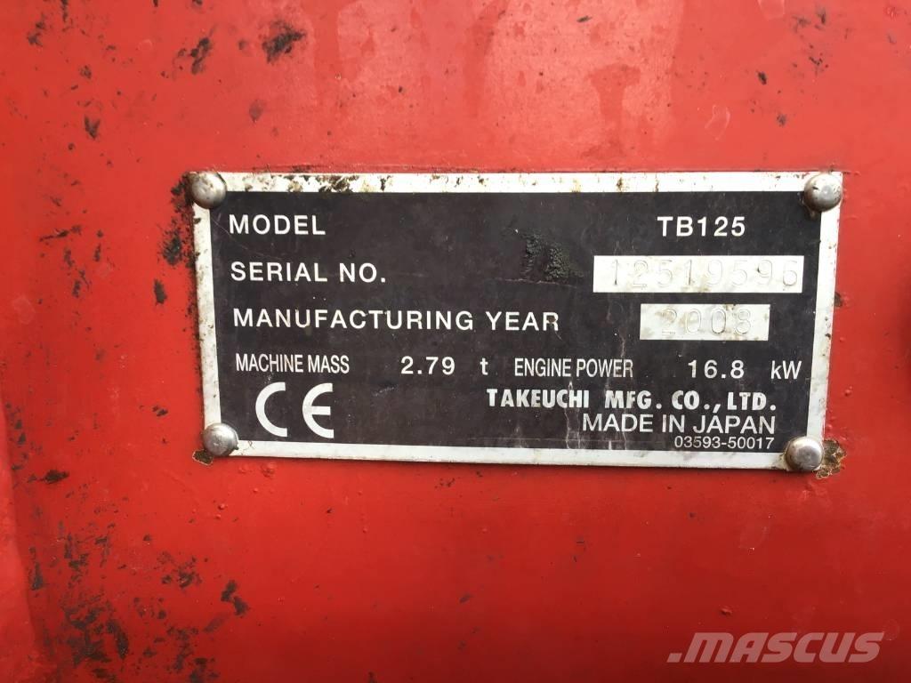 Takeuchi TB 125 Minigrävare < 7t