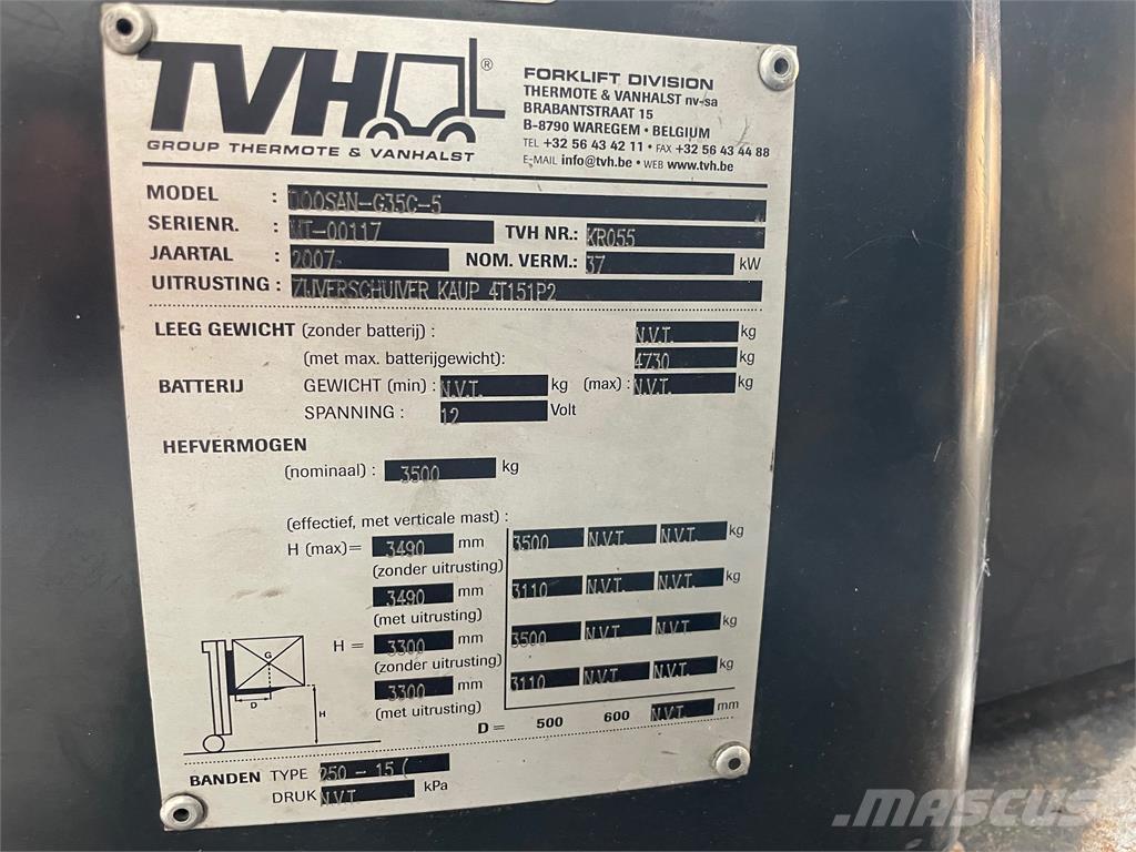 Doosan G35C-5 Gasolmotviktstruckar