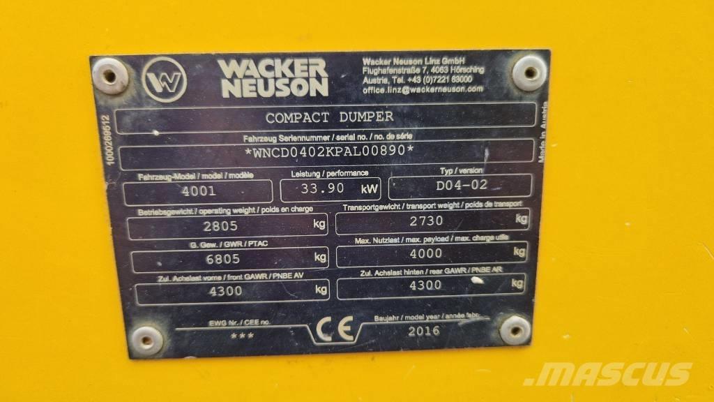 Wacker Neuson 4001 Minidumprar