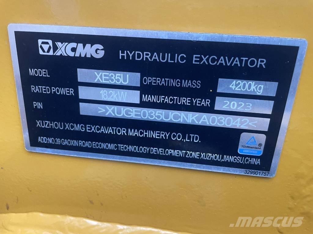 XCMG XE 35 U Minigrävare < 7t