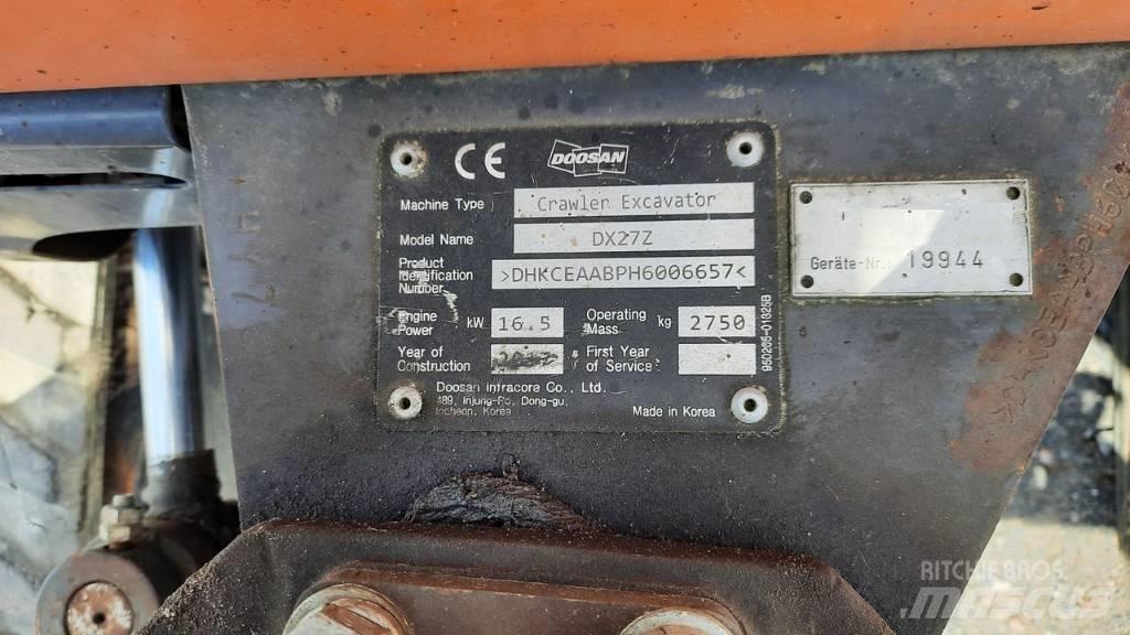 Doosan DX 27 Z Minigrävare < 7t