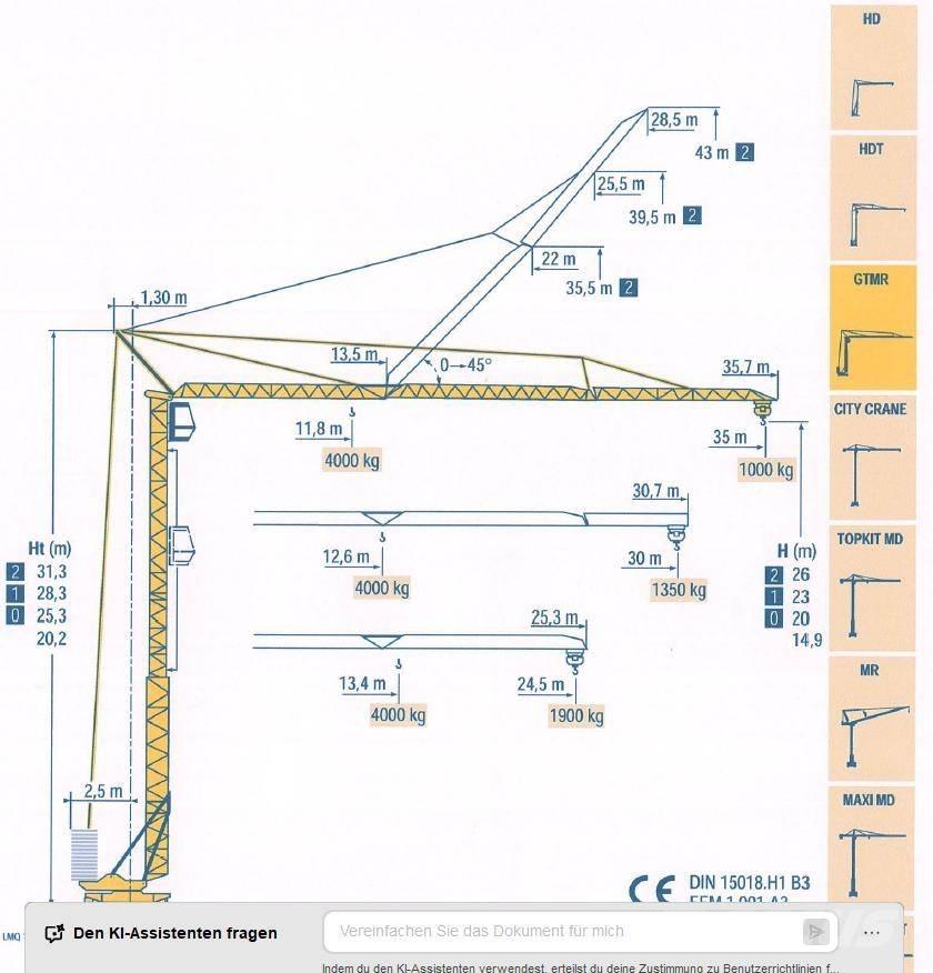 Potain GTMR 331 B Byggkranar