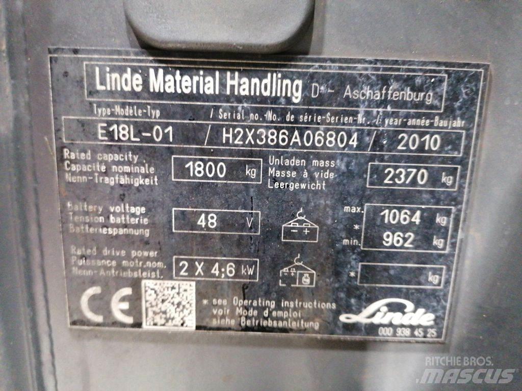 Linde E18L-01 Elmotviktstruckar