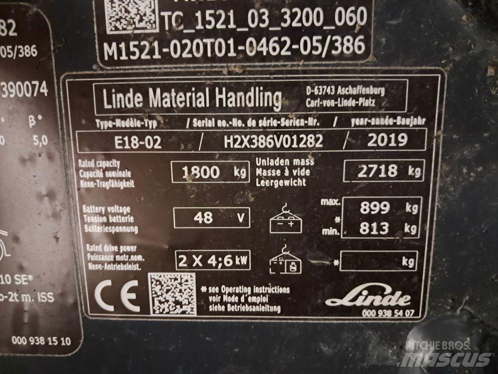 Linde E18-02 Elmotviktstruckar