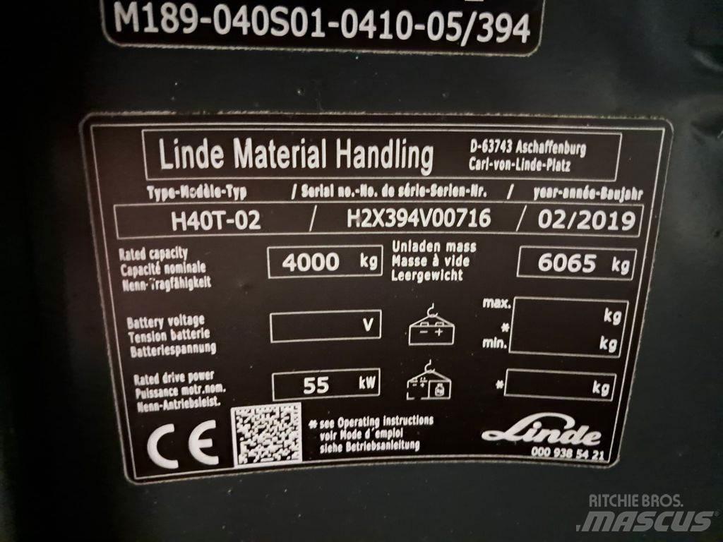Linde H40T-02 Gasolmotviktstruckar