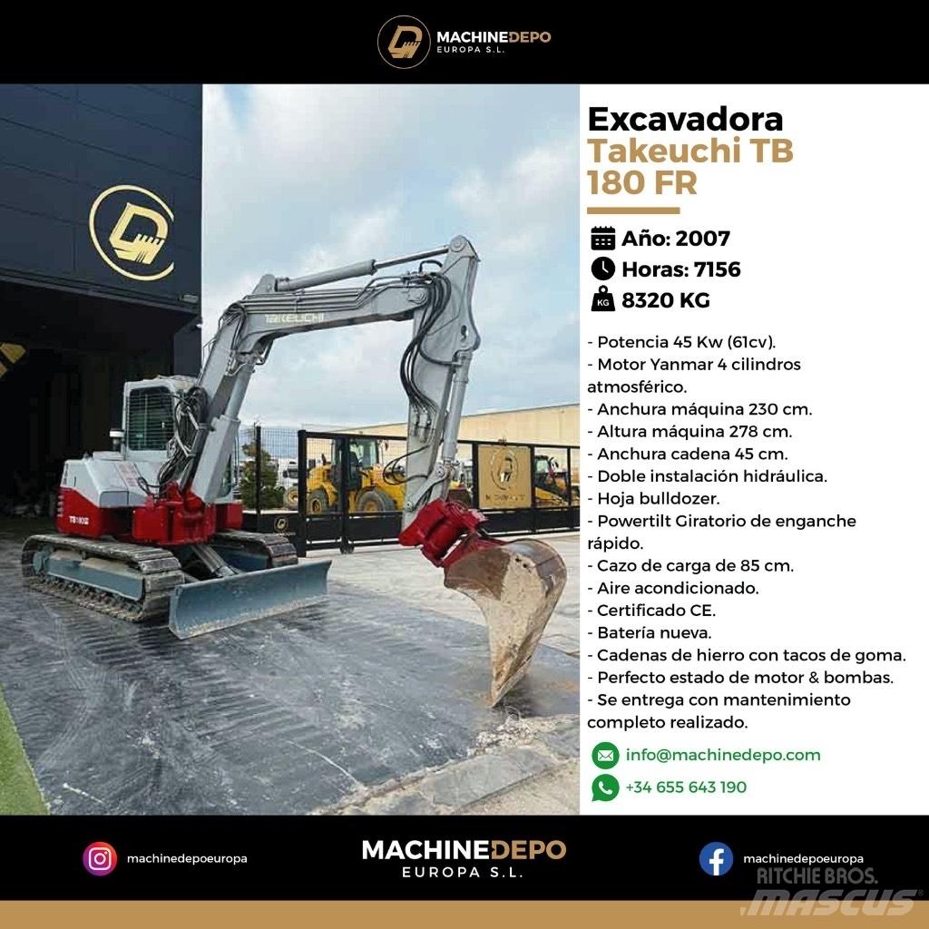 Takeuchi TB 180 FR Midigrävmaskiner 7t - 12t