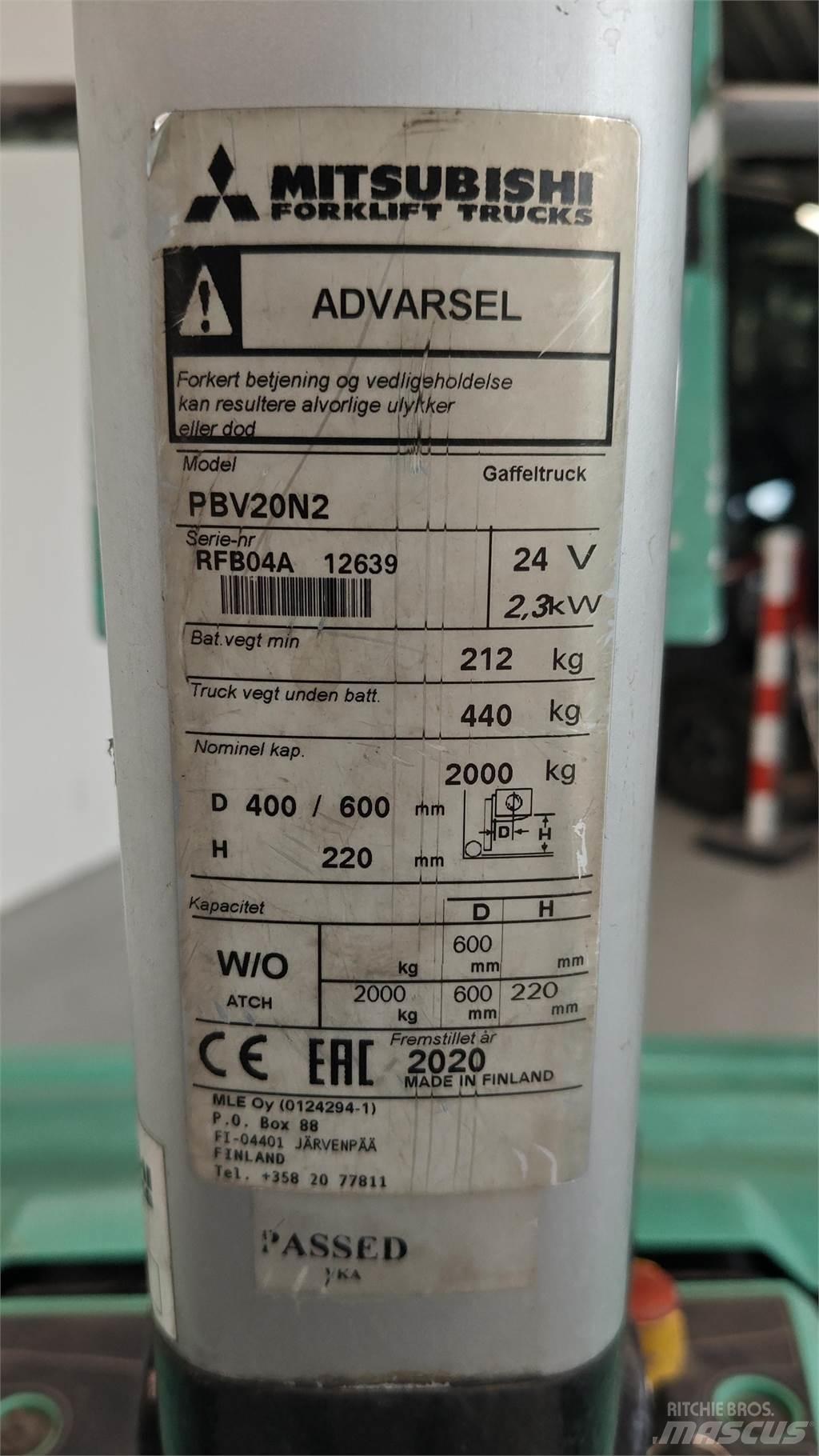 Mitsubishi PBV20N2 Övriga motviktstruckar