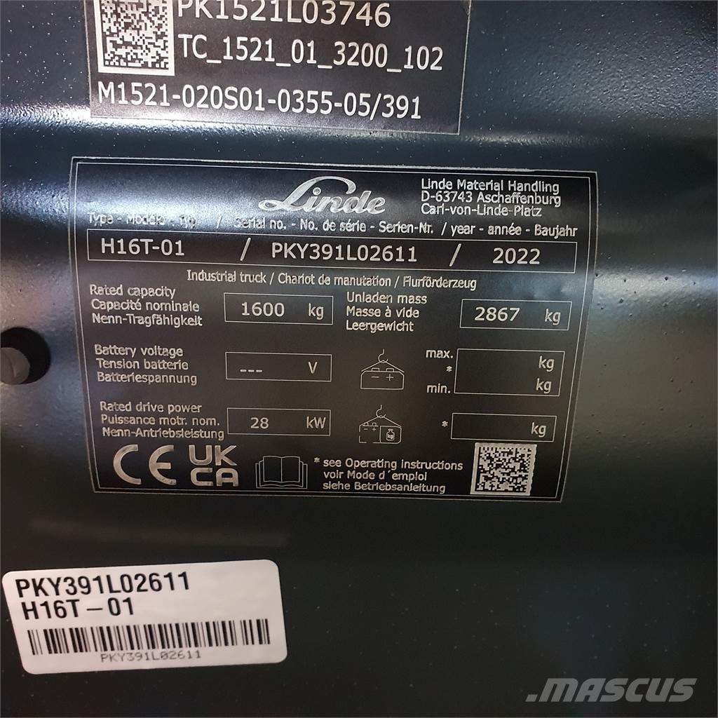 Linde H16T Gasolmotviktstruckar