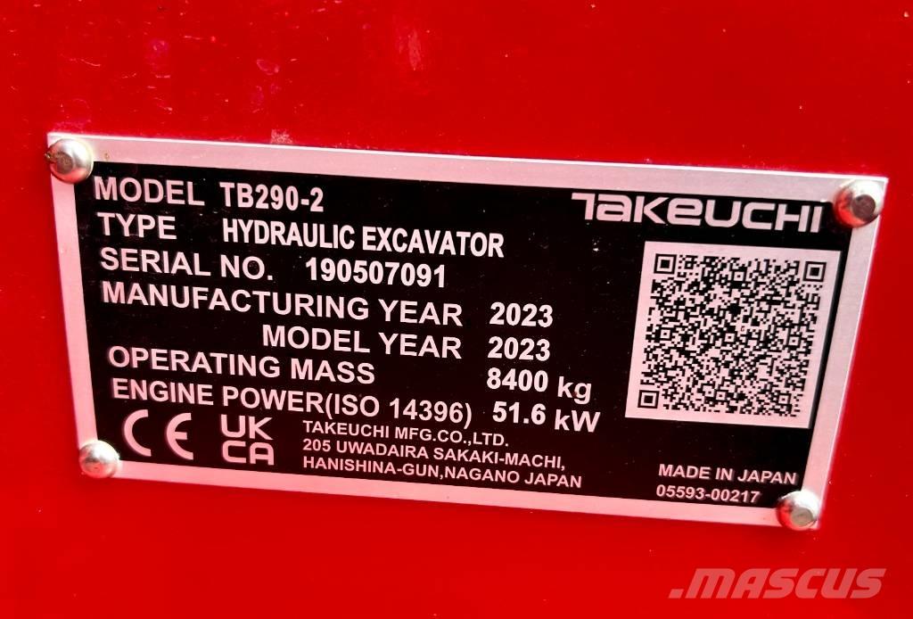 Takeuchi TB 290-2 CV Midigrävmaskiner 7t - 12t