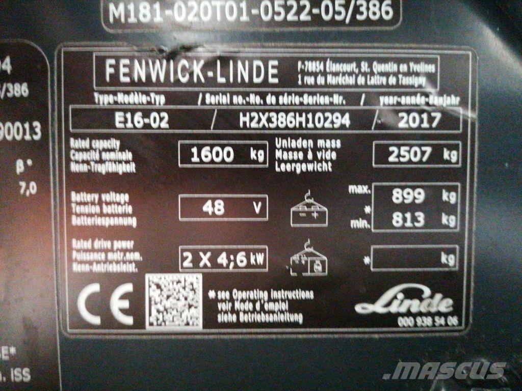 Linde E16 Elmotviktstruckar