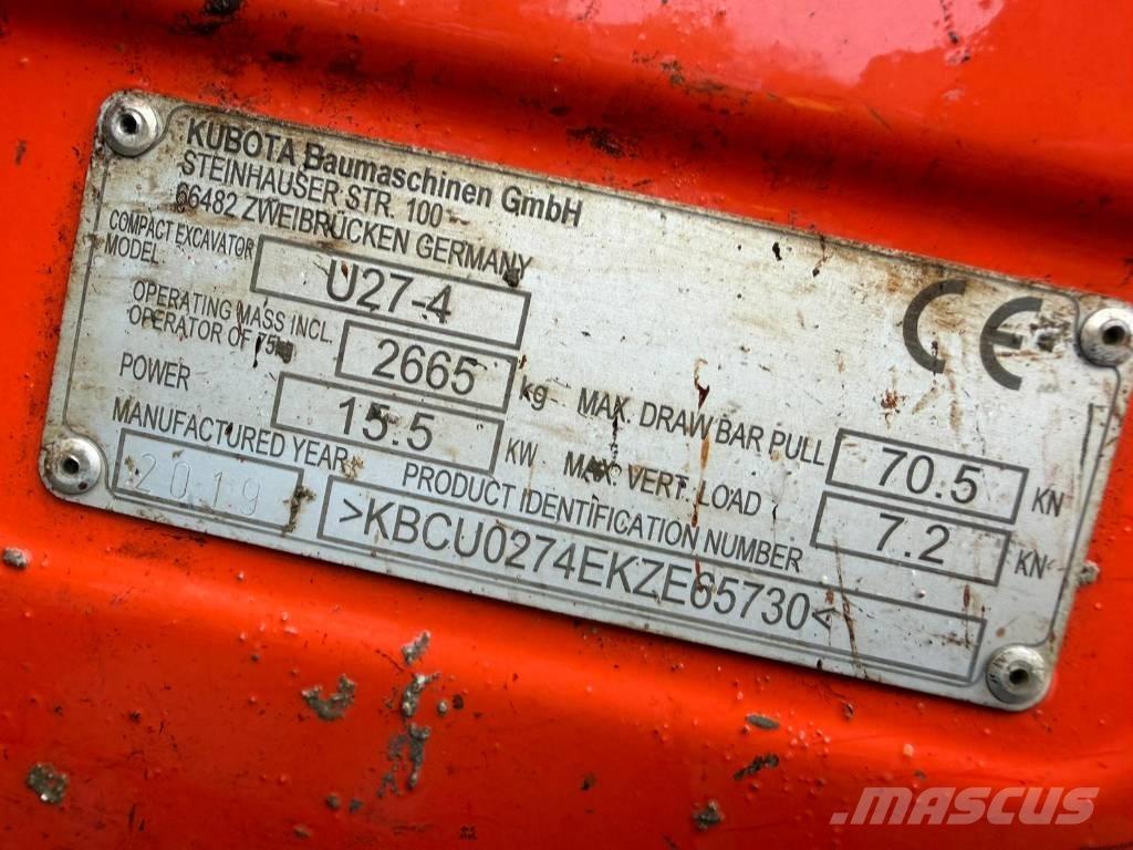Kubota U 27-4 Minigrävare < 7t