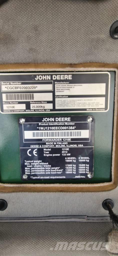 John Deere 1210 E Skotare