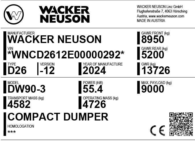 Wacker Neuson DW90-3 Minidumprar