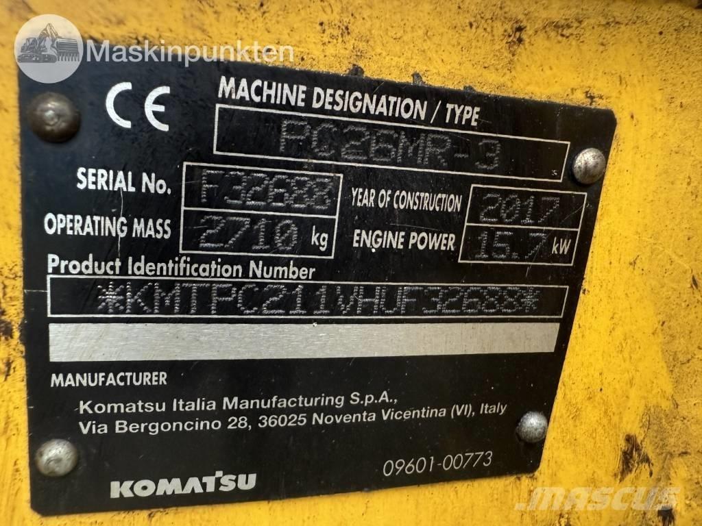 Komatsu PC 26 MR Minigrävare < 7t