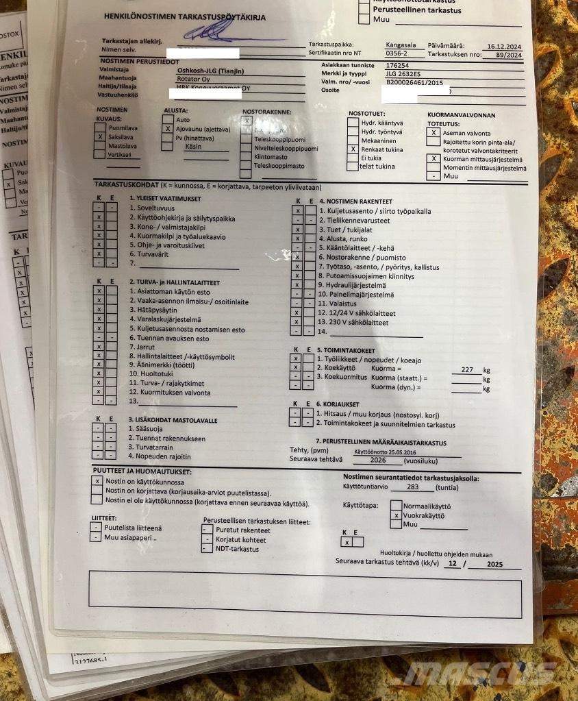 JLG 2630 ES Saxliftar