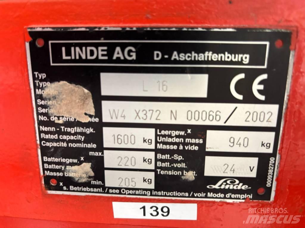 Linde L16 Staplare-led