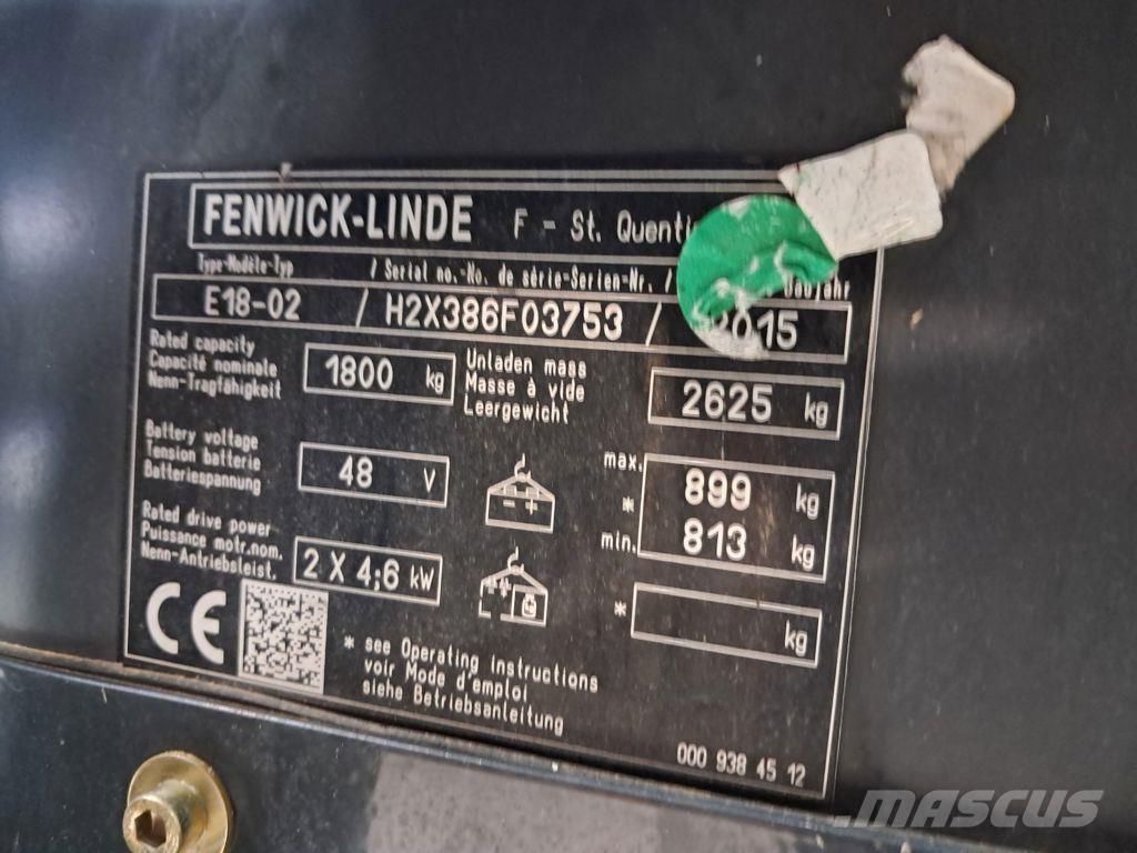 Linde E18-02 Elmotviktstruckar