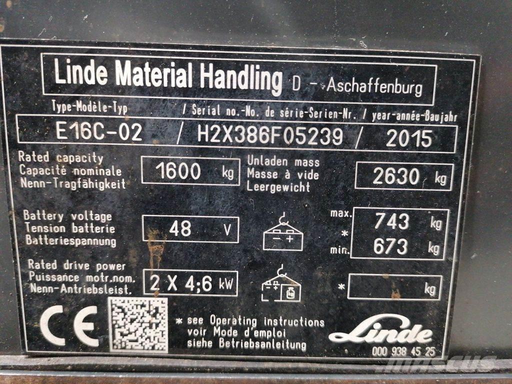 Linde E16C-02 Elmotviktstruckar