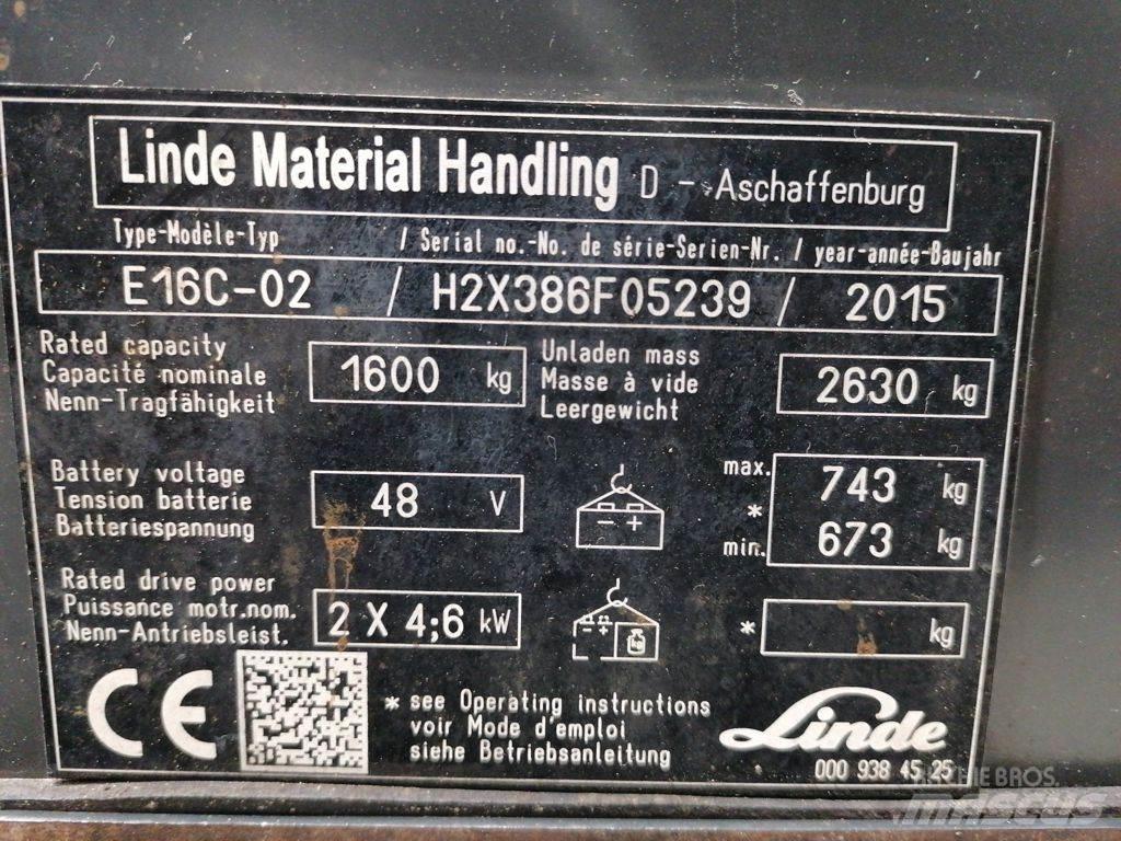 Linde E16C-02 Elmotviktstruckar