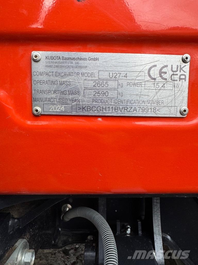 Kubota U 27-4 Minigrävare < 7t