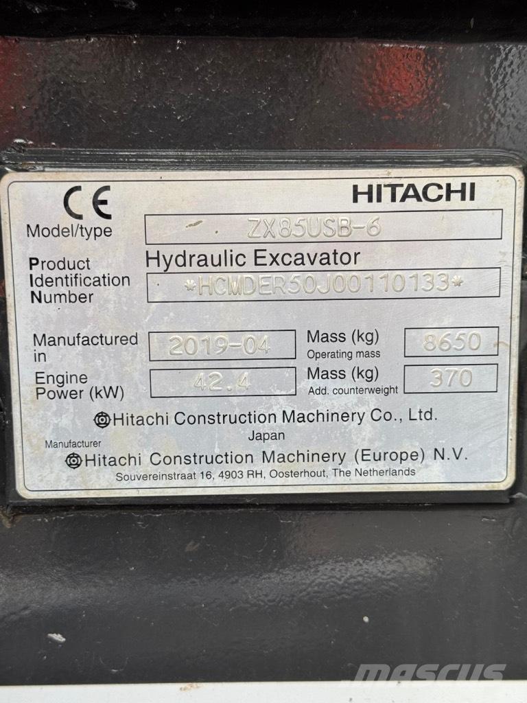 Hitachi ZX 85 US B-6 Midigrävmaskiner 7t - 12t