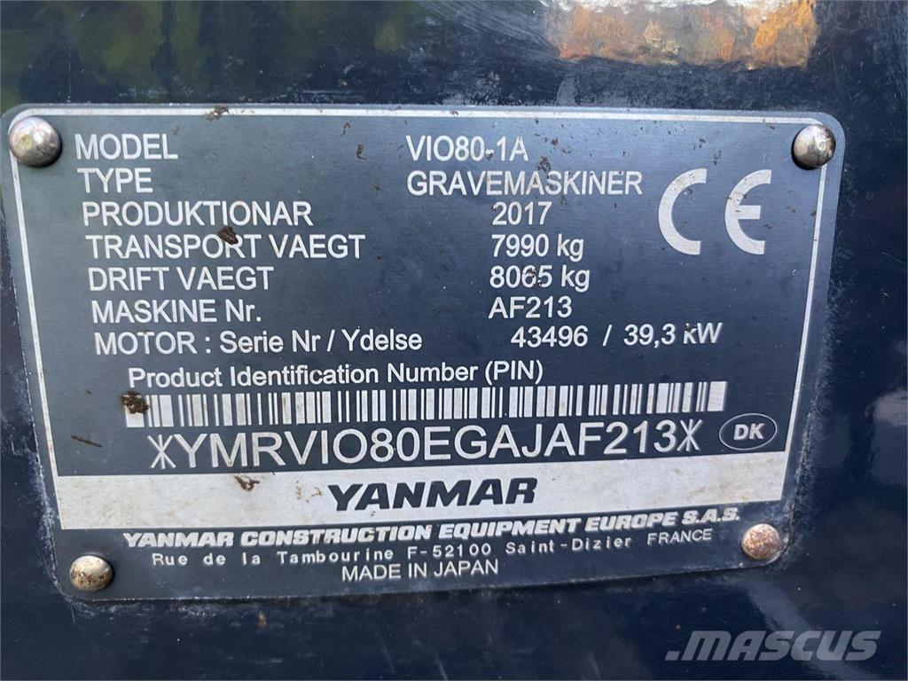 Yanmar VIO80-1A Hjulgrävare