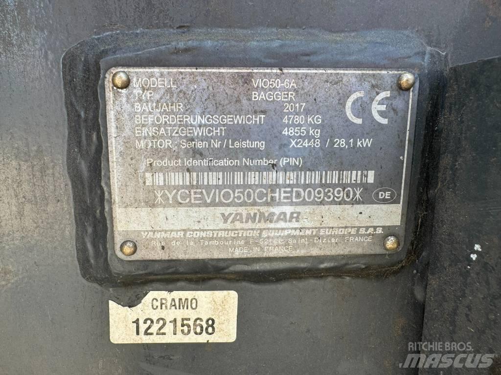 Yanmar ViO50-6A Minigrävare < 7t