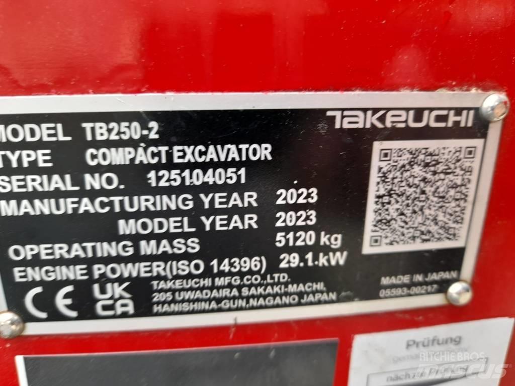 Takeuchi TB 250-2 Minigrävare < 7t