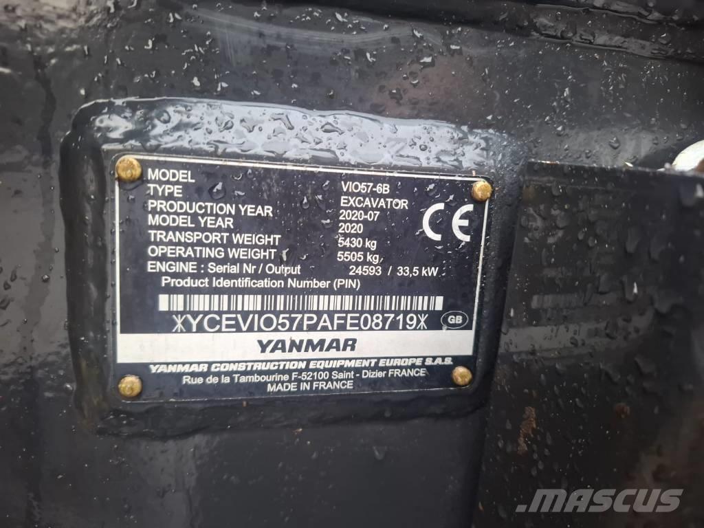Yanmar Vio 57-6B Minigrävare < 7t