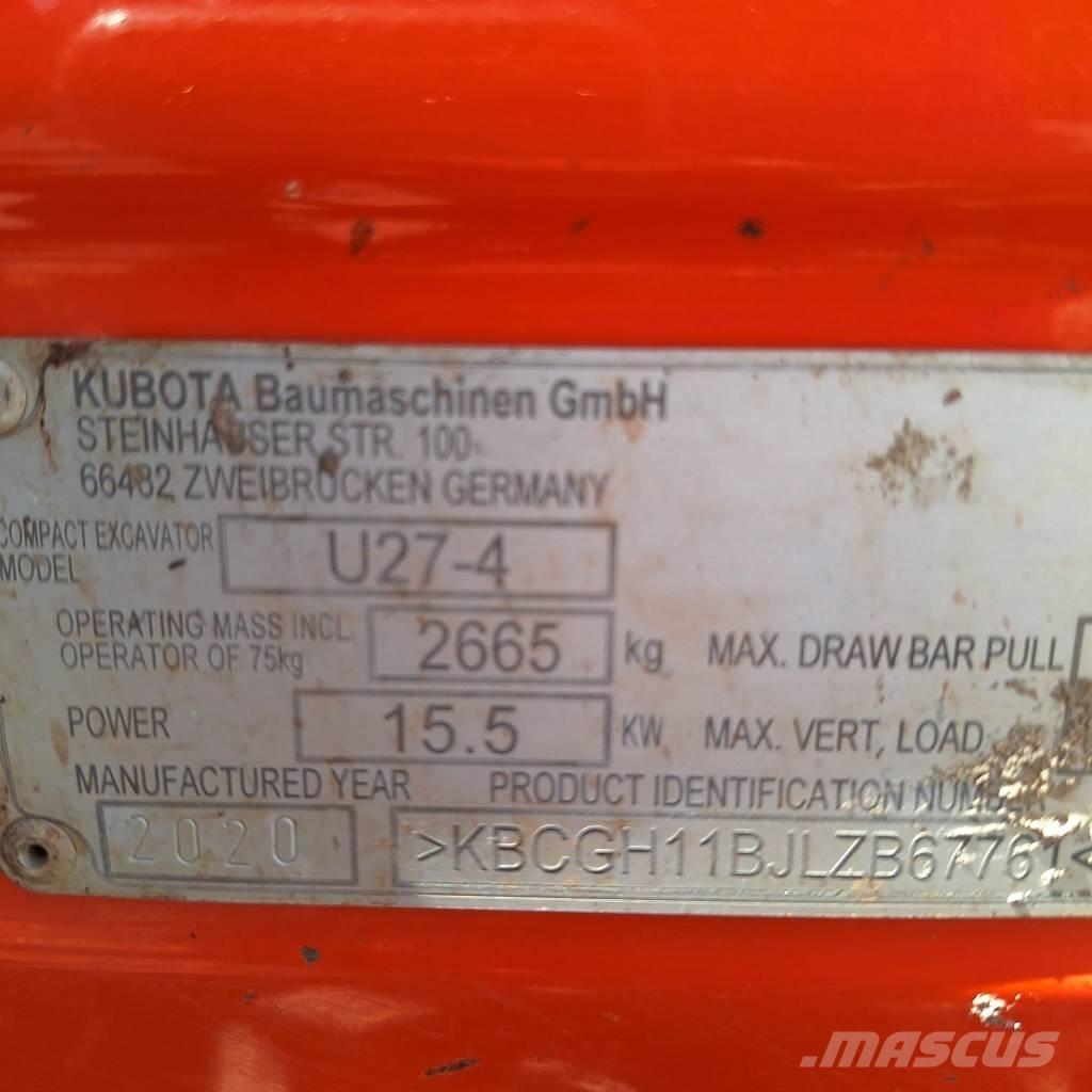Kubota U 27-4 Minigrävare < 7t