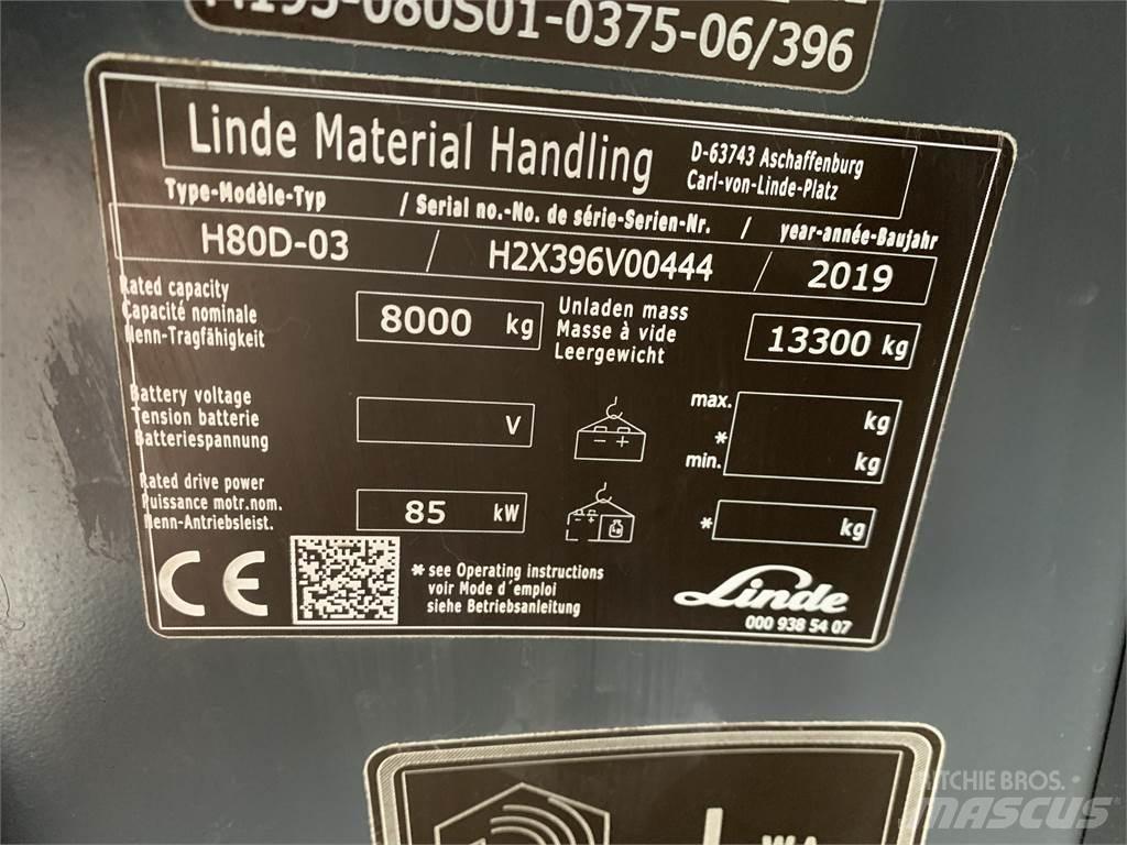 Linde H80D Dieselmotviktstruckar